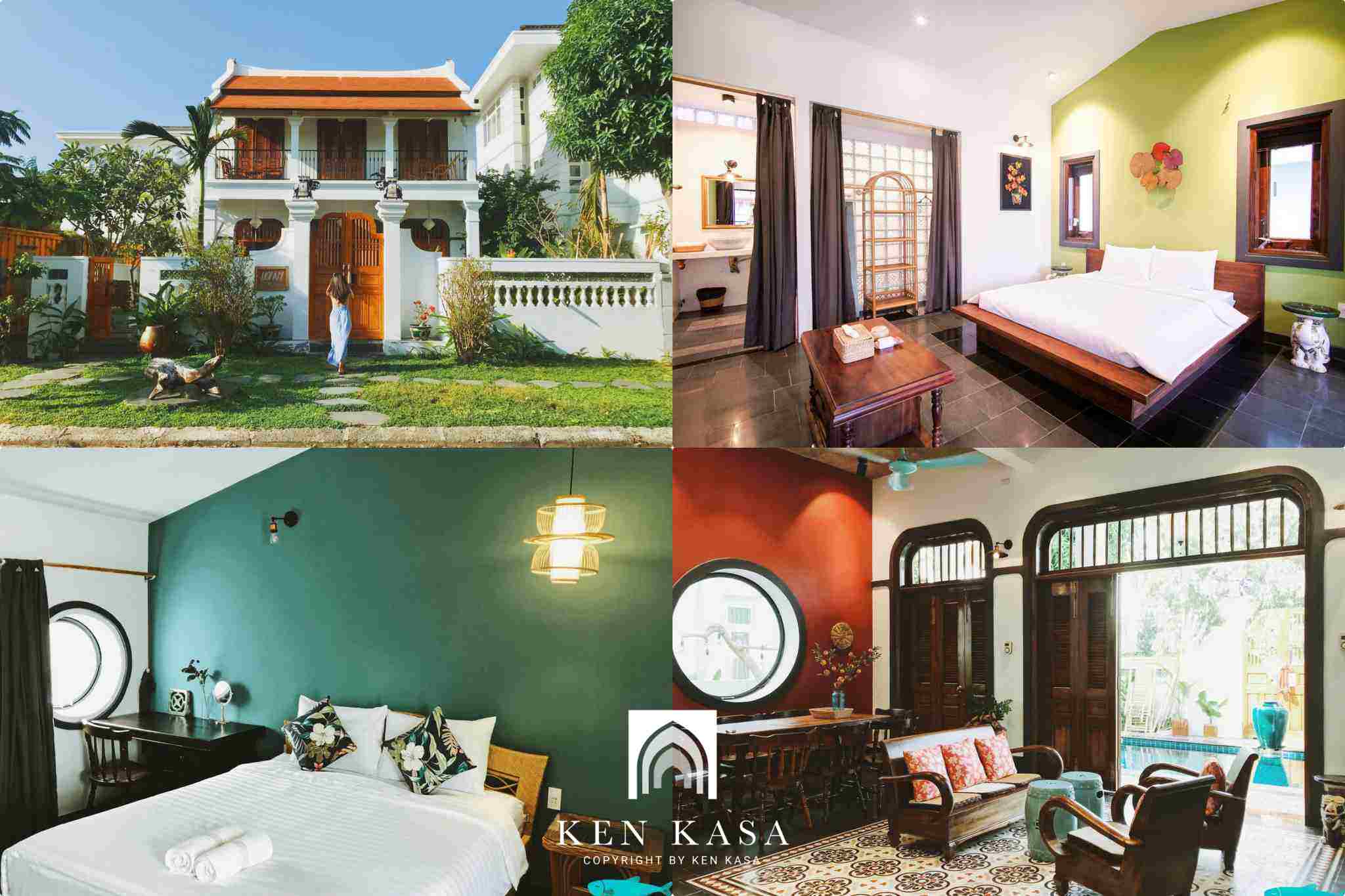 Mẫu nh&agrave; homestay phong c&aacute;ch indochine villa hội an an vi&ecirc;n 